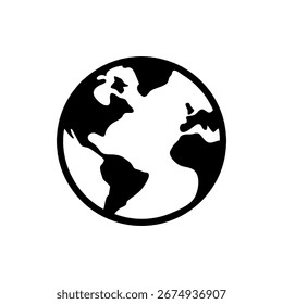 Icono de globo Vector. Símbolo de la Tierra Vector. Ilustración del icono del Vector del planeta aislado en el fondo blanco