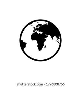 Globe icon vector. Earth symbol illustration on white background