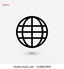 globe icon vector, 

Vector EPS 10 illustration style