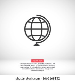 Globe icon Vector Eps 10 Lorem Ipsum Flat Design globe planet map vector