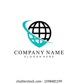 Globe icon vector. Flat design.