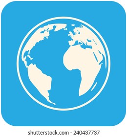 Globe icon, vector icon flat design