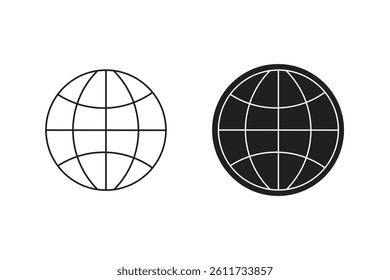 Globe icon vector. Flat design globe icon. World icon.