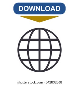 Globe Icon Vector flat design style