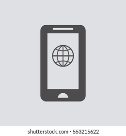 Globe icon, vector. Flat design.
