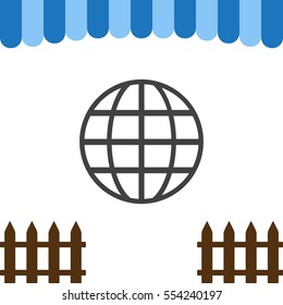 Globe Icon Vector flat design style