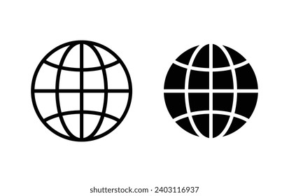 Globe icon vector, go to web icon symbols vector for web site Computer and mobile app