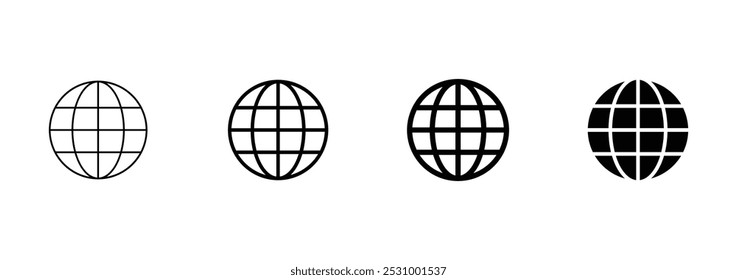 Vetor Ícone do Globo, Ir para símbolo da Web ícone vetor