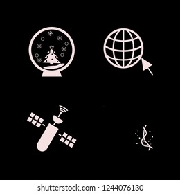 globe icon. globe vector icons set satellite, browser globe cursor, pandemic virus strand and snow globe
