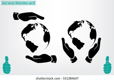 Globe icon vector illustration.
