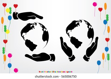 Globe icon vector illustration.