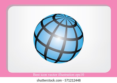 Globe icon vector illustration.