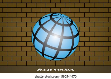 Globe icon vector illustration.