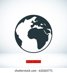 globe icon, vector illustration, vector best flat icon, EPS