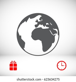 globe icon, vector illustration, vector best flat icon, EPS