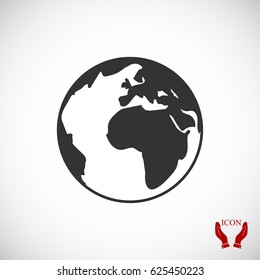 globe icon, vector illustration, vector best flat icon, EPS