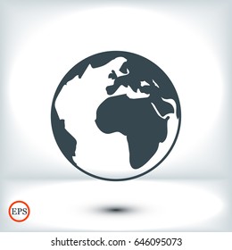 globe icon, vector illustration, vector best flat icon, EPS