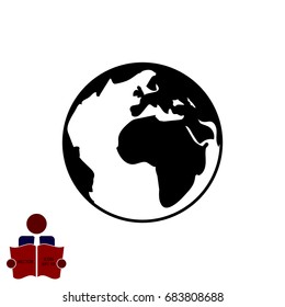 globe icon, vector illustration, vector best flat icon, EPS