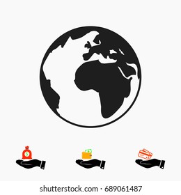 globe icon, vector illustration, vector best flat icon, EPS