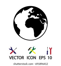 globe icon, vector illustration, vector best flat icon, EPS