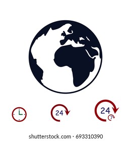 globe icon, vector illustration, vector best flat icon, EPS