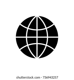 globe icon, vector illustration, black sign on isolated background