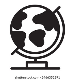 Icono del globo, Ilustración vectorial. Iconos del globo terrestre aislados sobre fondo blanco. Icono del mundo, silueta con línea de trazo. Ilustración vectorial.