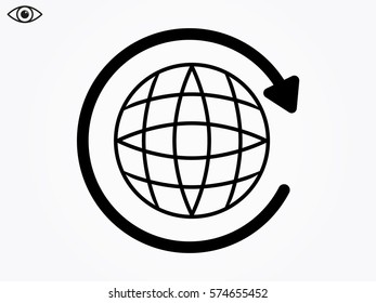 globe, icon, vector illustration eps10