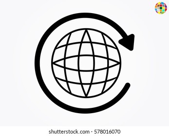 globe, icon, vector illustration eps10