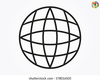 globe, icon, vector illustration eps10