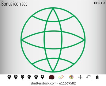 globe, icon, vector illustration eps10