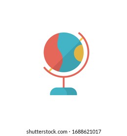 ilustración vectorial de icono del globo. diseño de estilo plano de icono del globo terráqueo