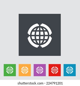 Globe Icon vector illustration. Flat design style