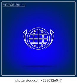 Globe Icon vector illustration. Flat design style