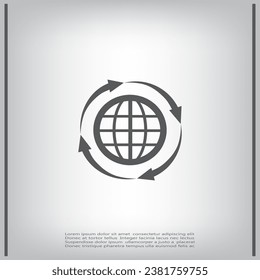Globe Icon vector illustration. Flat design style