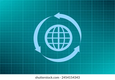 Globe Icon vector illustration. Flat design style