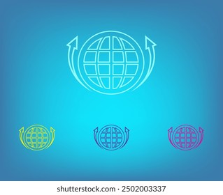 Globe Icon vector illustration. Flat design style