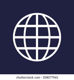 Globe. icon, vector illustration. Flat design style