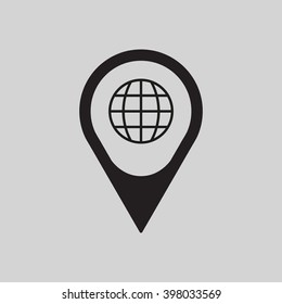  Globe  icon, vector illustration. Flat design style