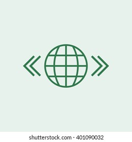  globe  Icon, vector illustration. Flat design style 
