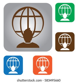 Globe Icon vector illustration. Flat design style