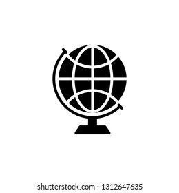 Globe Icon Vector Illustration in Glyph Style for Any Purpose