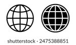 Globe Icon vector illustration, Go to web symbol icon, www symbol, Web icon, website, homepage icon set, earth clip art, globe symbol isolated white background