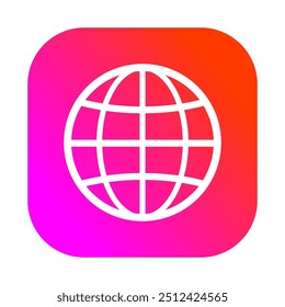Globe Icon vector illustration, Go to web symbol icon, www symbol, Web icon, website, homepage icon set, earth clip art, globe symbol isolated Gradient Colour background