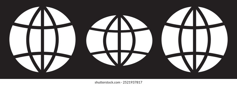 Globe Icon vector illustration, Go to web symbol icon, www symbol, Web icon, website, homepage icon set, earth clip art, globe symbol isolated white background