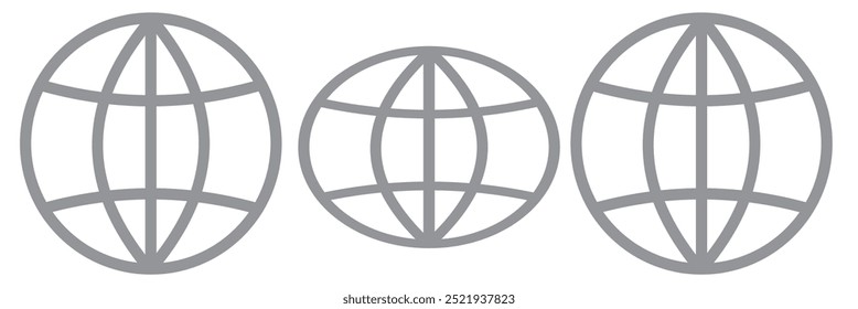 Globe Icon vector illustration, Go to web symbol icon, www symbol, Web icon, website, homepage icon set, earth clip art, globe symbol isolated white background