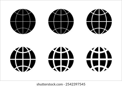 Globe Icon vector illustration, Go to web symbol icon, www symbol, Web icon, website, homepage icon set, earth clip art, globe symbol isolated white background