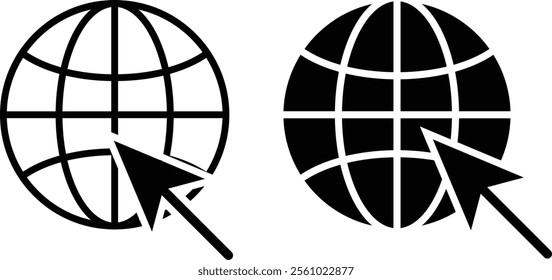 Globe Icon vector illustration, Go to web symbol icon. vector eps10