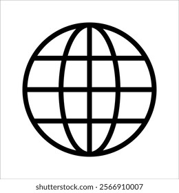 Globe Icon vector illustration, Go to web symbol icon, www symbol, Web icon, website, homepage icon set, earth clip art, globe symbol isolated white background
