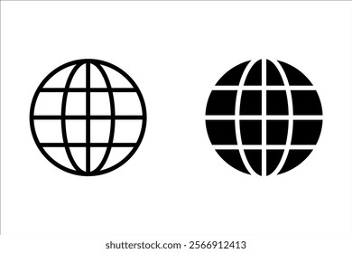 Globe Icon vector illustration, Go to web symbol icon, www symbol, Web icon, website, homepage icon set, earth clip art, globe symbol isolated white background